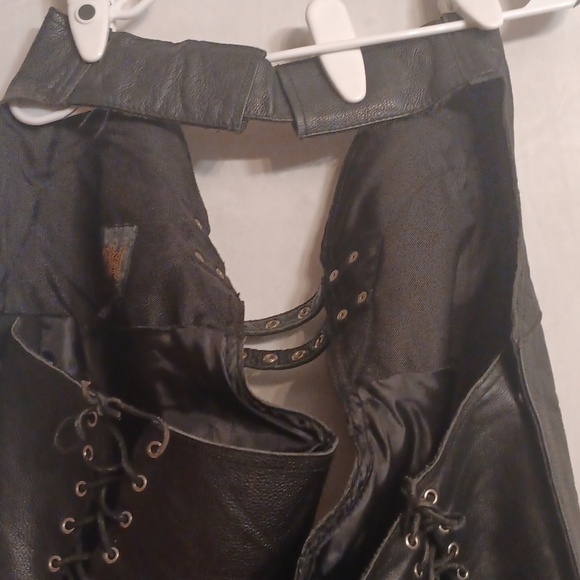 Street&steel Black Leather Pants with Studded Belt Size XL - Picture 6 of 8